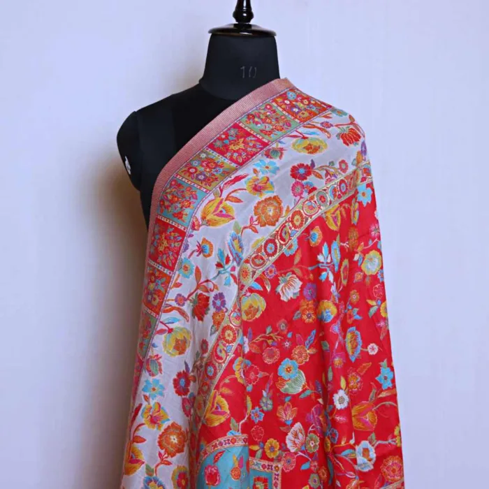 Premium Chinar Soft Silk Kani Stole | Dupatta - Image 3