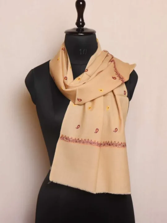 Kashmiri Muffler with Boothidar Hand Sozni Work - Sophisticated Design