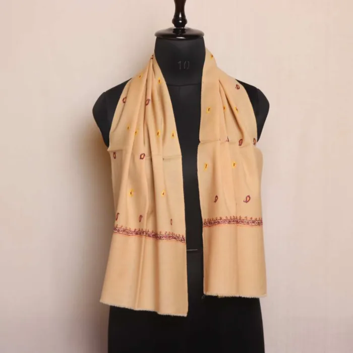 Kashmiri Muffler with Boothidar Hand Sozni Work - Sophisticated Design - Image 2