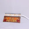 Fiza Suede Peach Zip Bag - Stylish Aari Embroidery