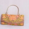 Pari Beige Velvet Clutch Bag with Handle - Aari Embroidered