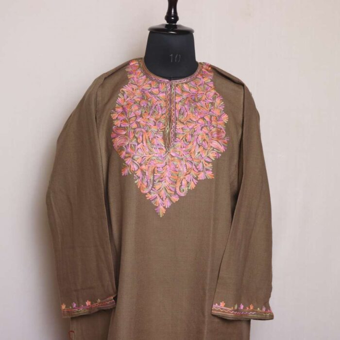 Parveen Kashmiri Aari Embroidered Grey Pheran - Zikar Collection