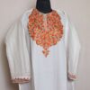 Humaira Kashmiri White Cashmilon Pheran - Elegent Aari Work