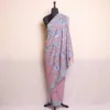 Lavendar Georgette Saree With Jaal Floral Aari Embroidery Pallu