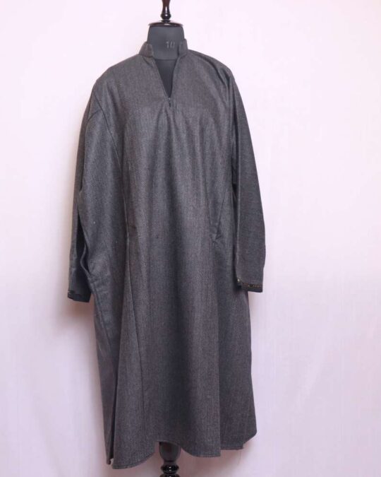 Salim Grey Lakeer Tweed Pheran with Classic Comfort in Cold Days (49,66)- The Aqeel Collection
