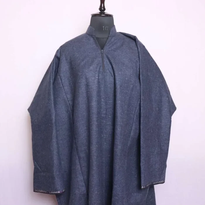Blue Whitish Tweed Pheran | Feran | Phiran for men (49,66)- The Aqeel Collection - Image 2