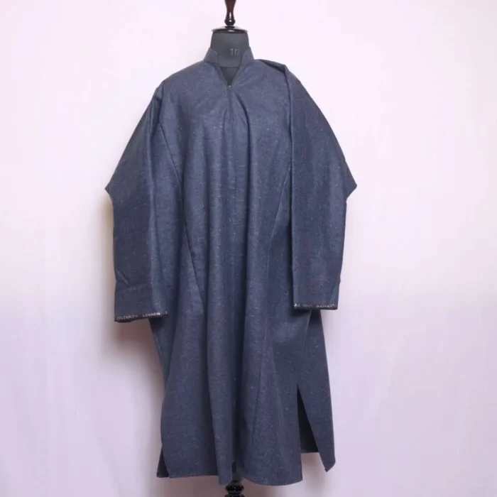 Blue Whitish Tweed Pheran | Feran | Phiran for men (49,66)- The Aqeel Collection