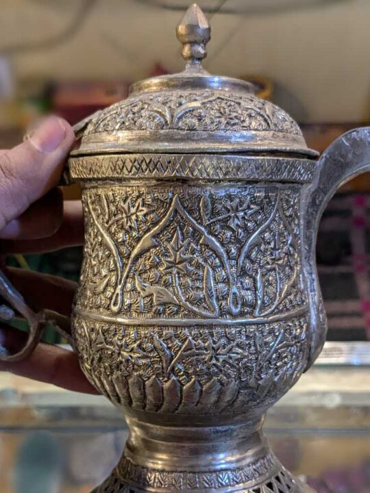 Traditional Naqashi Decorative German Silver Kashmiri Samavar | Samovar