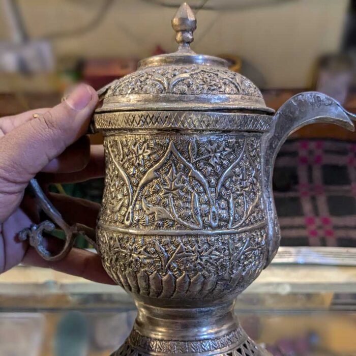 Traditional Naqashi Decorative German Silver Kashmiri Samavar | Samovar