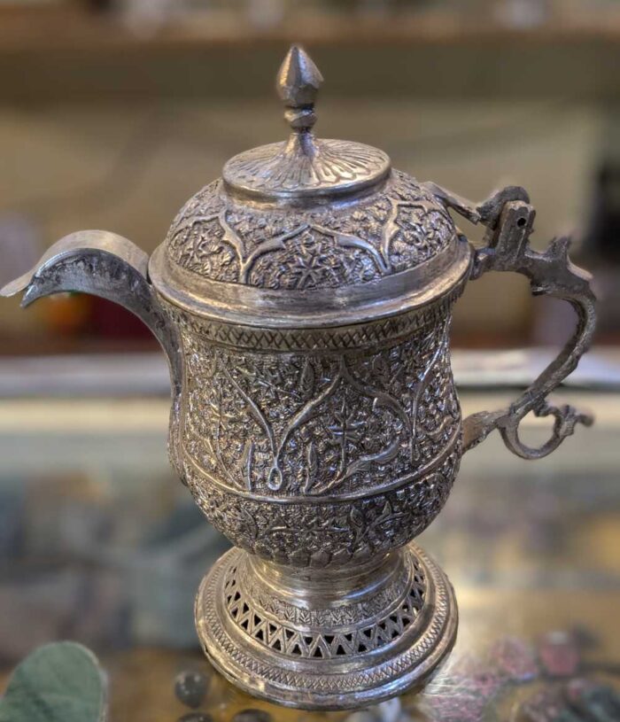 Traditional Naqashi Decorative German Silver Kashmiri Samavar | Samovar - Image 2