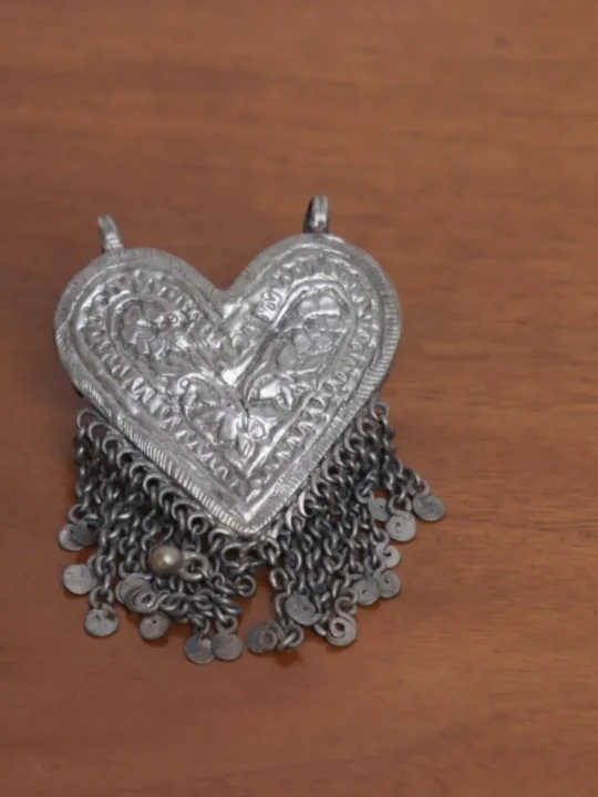 Heart-Shaped Vintage-Inspired Antique Silver Pendant