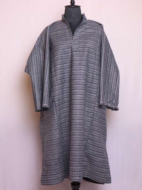 Rashid's Grey Pattu Pheran with Classic Kashmiri Check