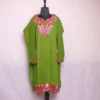 Zaina Mehndi Green Kashmiri Raffal Pheran Kurta for Women