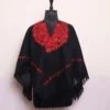Kashmiri Black Aari Embroidery Poncho
