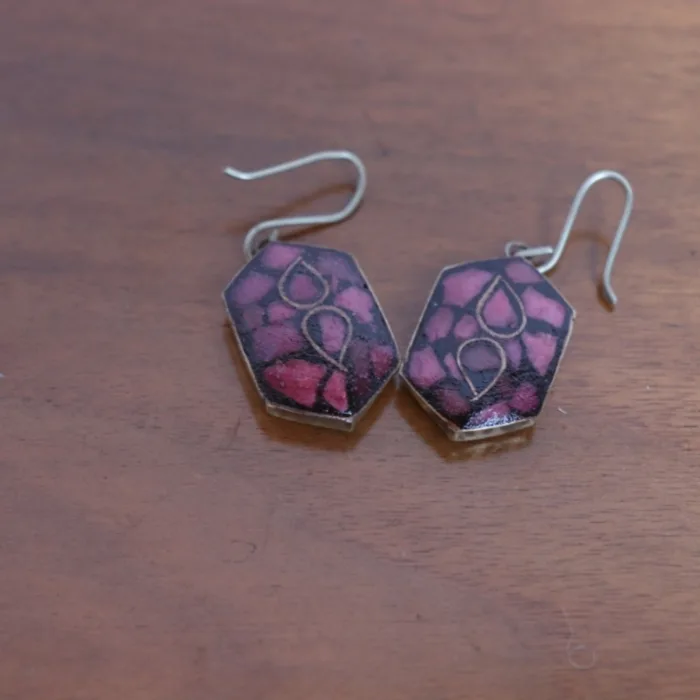 Elegant Traditional Pair of Earrings - Real Turquoise Stone - Image 2
