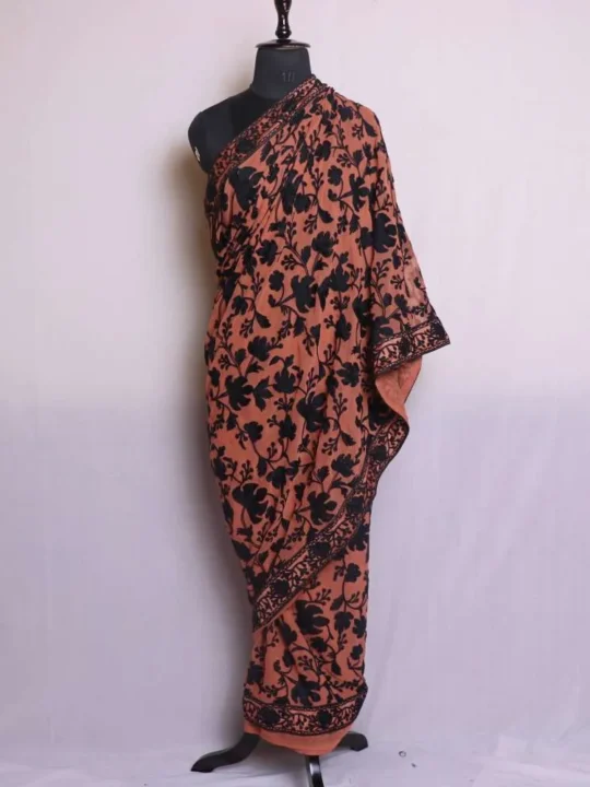 Heer Chocolate Brown Georgette Saree - Elegent Chinari Design
