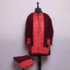 Sabah Maroon Cashmilon Short Coord Set with Beautiful Aari Pattern