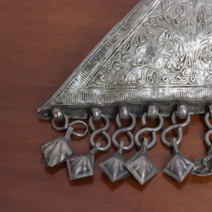 Antique Silver Triangle Pendant – Elegant Tradition - Image 2