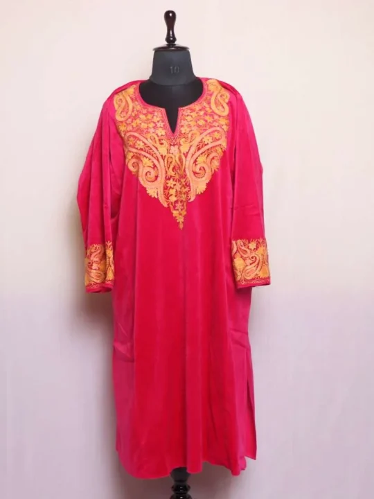 Nazia Velvet Pheran - Aari Embroidered with Badam Design