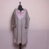 Shabnam Light Grey Velvet Feran with Refined Aari Detailing
