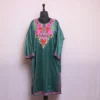 Shaista Teal Velvet Pheran - Exquisite Aari Work for Winter Days