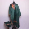 Rukhsar Green Velvet Winter Coord Set 3pc with Beautiful Aari Work