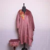 Nunchai Pink Velvet Coord Set 3pc- Intricate Aari Embroidery