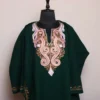 Meher Forest Green Cashmilon Pheran with Beautiful Aari Work