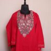 Lubna Hot Pink Cashmilon Pheran with Aari Embroidered Details