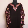 Ameena Black Raffal Pheran With Heavy Front & Back Side and Sleeve Embroidery
