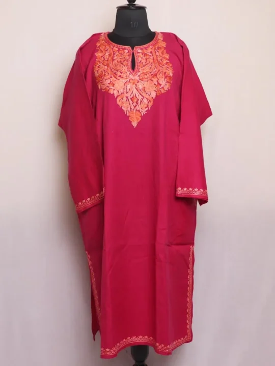 Sahira Kashmiri Cashmilon Pheran with Aari Embroidery - Image 5