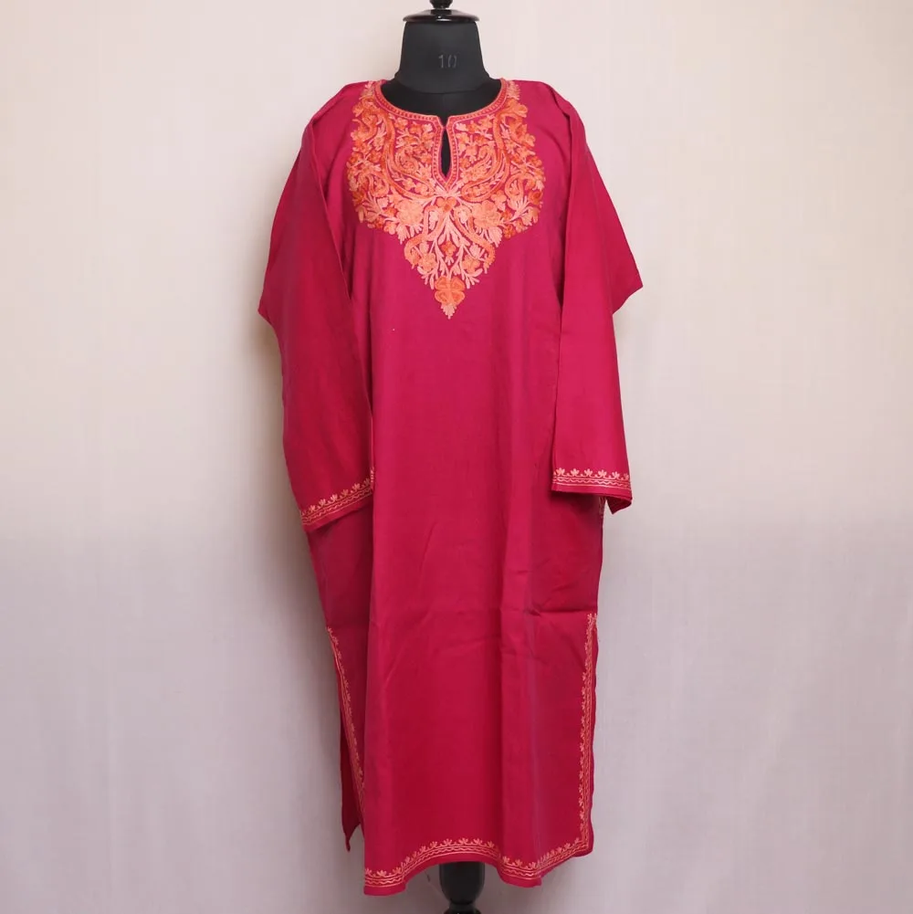Sahira Kashmiri Cashmilon Pheran with Aari Embroidery - Image 5
