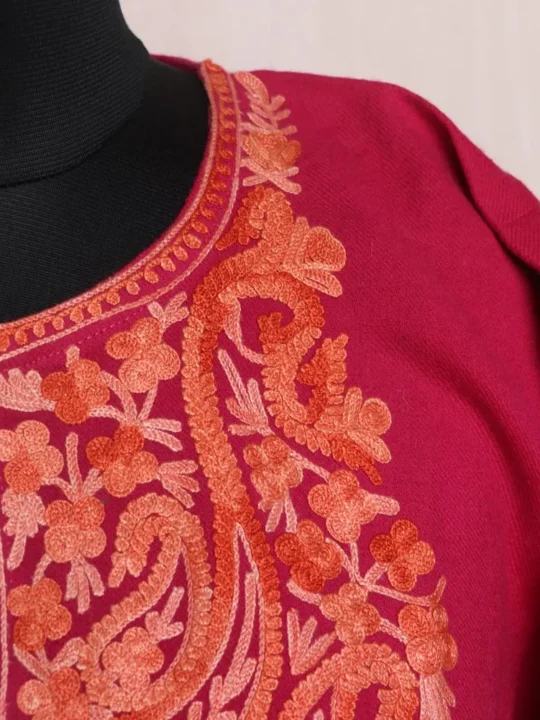 Sahira Kashmiri Cashmilon Pheran with Aari Embroidery - Image 4