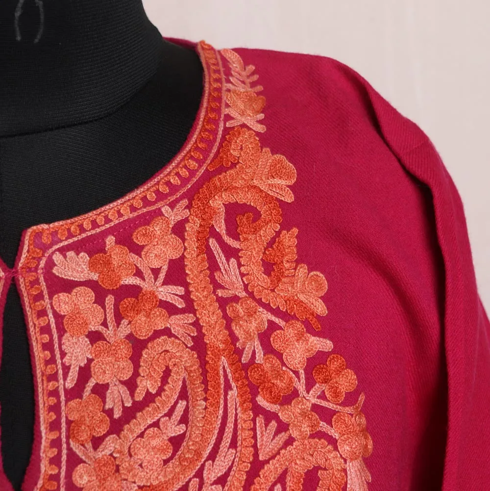 Sahira Kashmiri Cashmilon Pheran with Aari Embroidery - Image 4