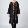 Khanam Designer Pheran- Black Raffal With Kashmiri Sozni Handwork
