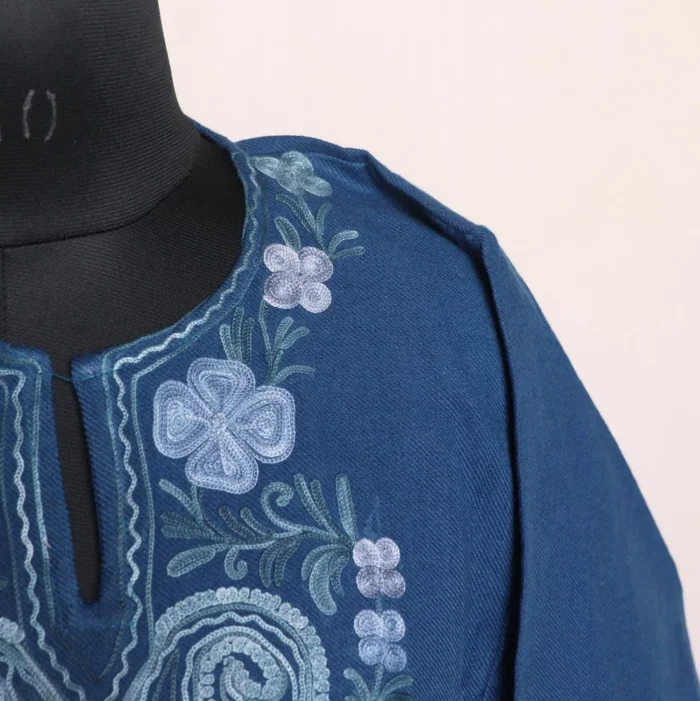 Fouzia Prewinkle Cashmilon Pheran - Rich Aari Embroidery - Image 3