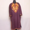 Zara Purple Cashmilon Pheran - Delicate Aari Work