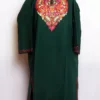 Dark Green Cashmilon Pheran With Elegant Aari Embroidery - Wahraat Collection