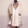 White Velvet Pheran With Beautiful Tilla Embroidery - Shaheen Collection