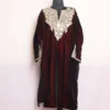 Wine Velvet Pheran With Stunning Tilla Embroidery - Shaheen Collection