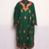 Stylish Dark Green Cashmilon Pheran With Aari Embroidery - Parvaaz Collection