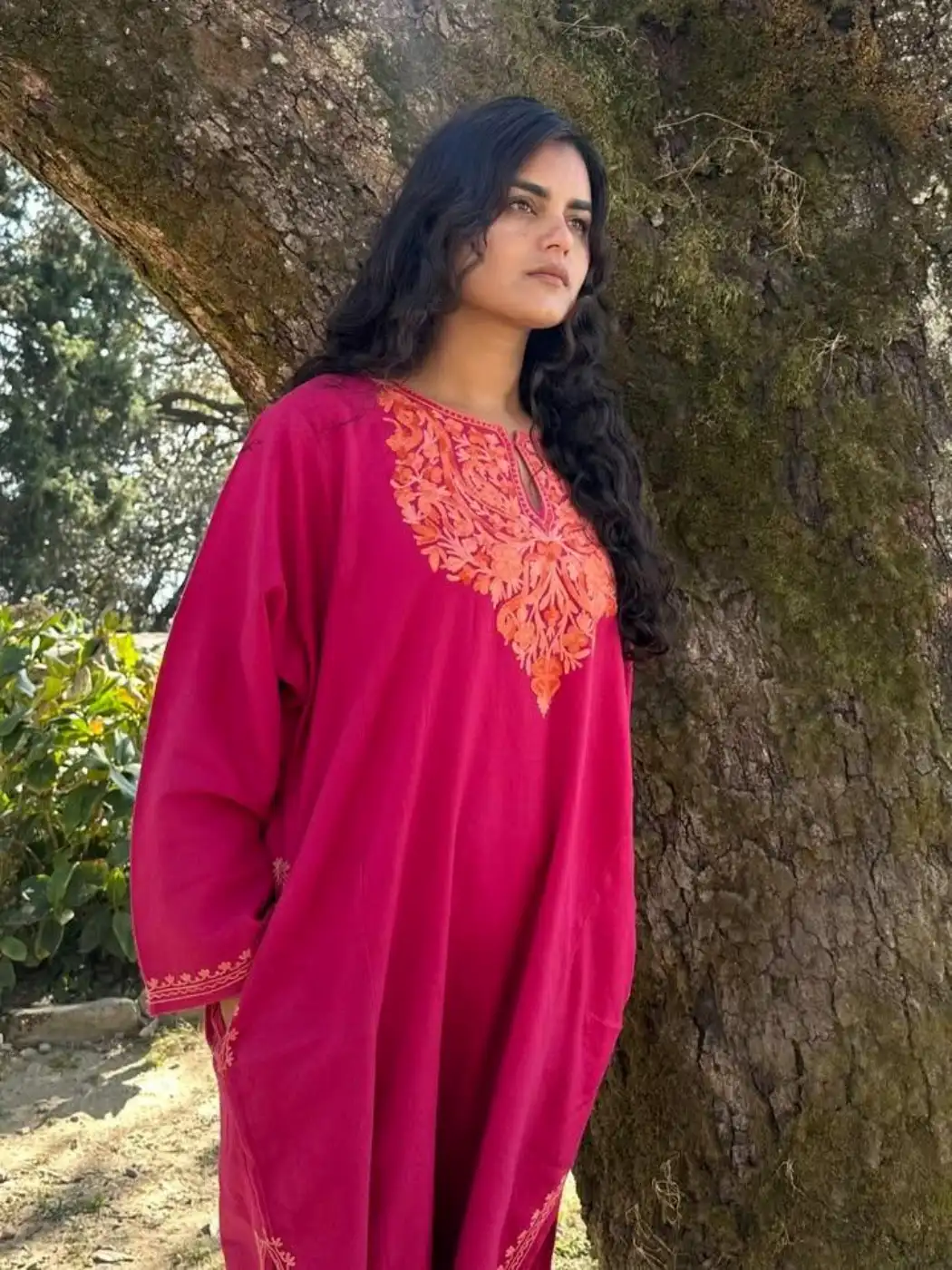 Sahira Kashmiri Cashmilon Pheran with Aari Embroidery
