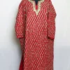 Sadaf Red Cashmilon Pheran with All - Over Aari Embroidery