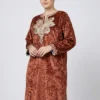 Dark Chocolate Brown Velvet Pheran With Elegent Tilla Embroidery - Shaheen Collection