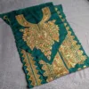 Green and Golden Designer Tilla Patch With Border, Pocket and Sleeves Lace - Koraab Collection