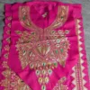 Pink and Light Golden Designer Tilla Patch With Border, Pocket and Sleeves Lace - Koraab Collection