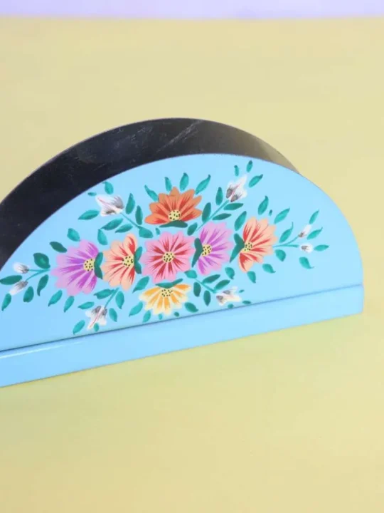 Kashmiri Handcrafted Enamel Tissue Holder with Elegent Designs