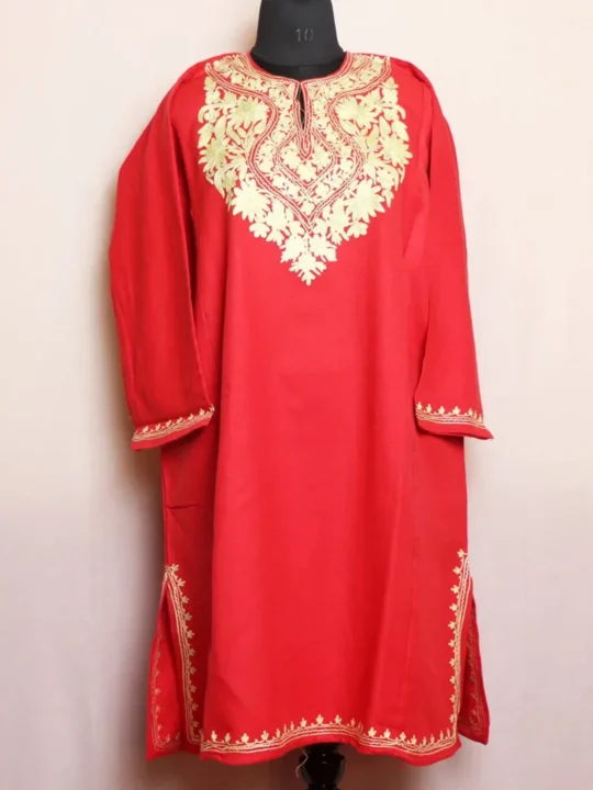 Hot Pink Aari Embroidered Cashmilon Pheran with Modern Elegance | Zikar-E-Jazbaat Collection