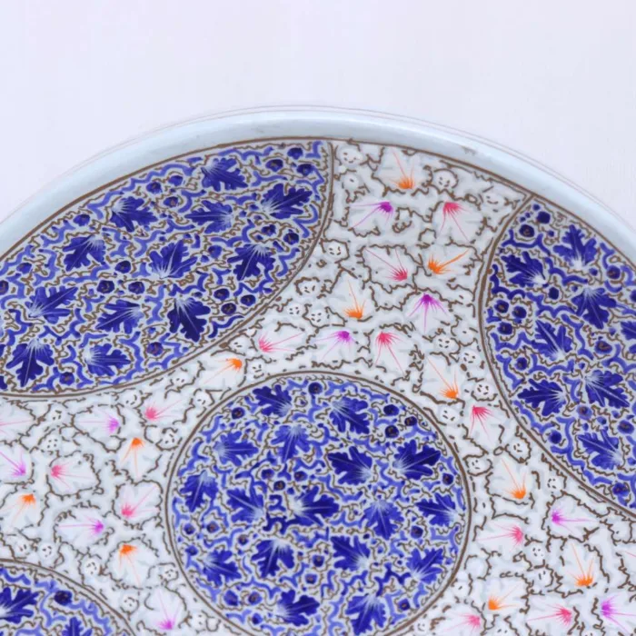 Artistic Paper Mache Kashmiri Wall Plate with Intricate Circular Design - Image 2