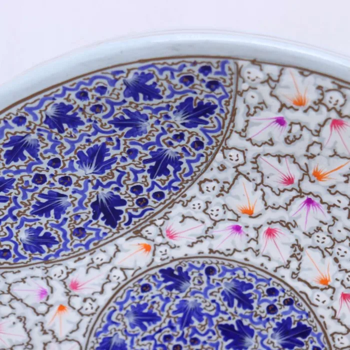 Artistic Paper Mache Kashmiri Wall Plate with Intricate Circular Design - Image 3
